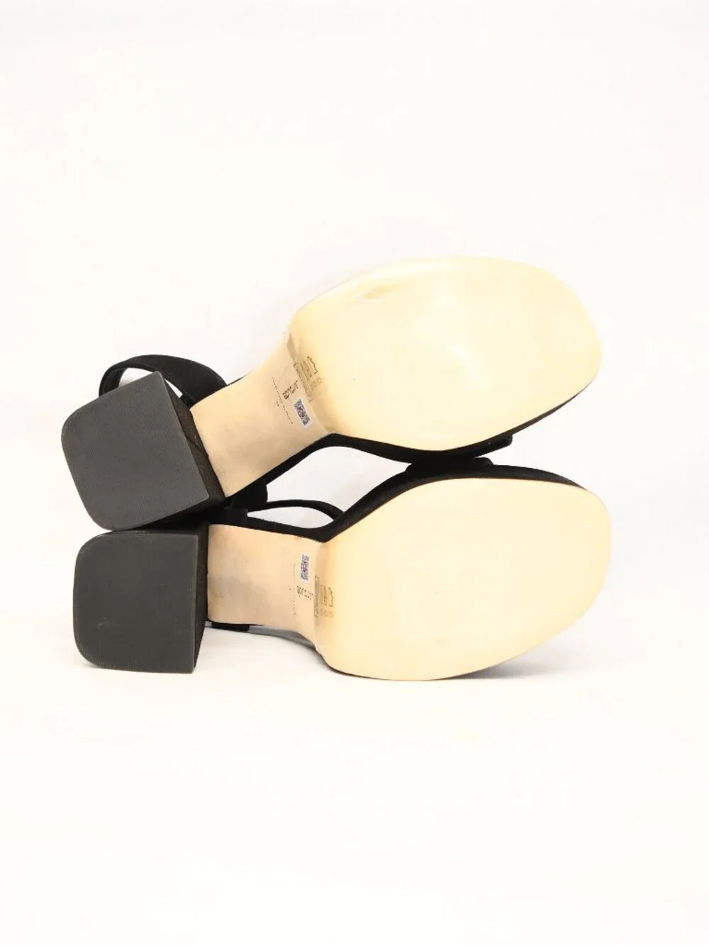$350 Larroudé Dolly Ankle Strap Platform CHUNKY Sandal BLACK SUEDE 9 US (DC12)